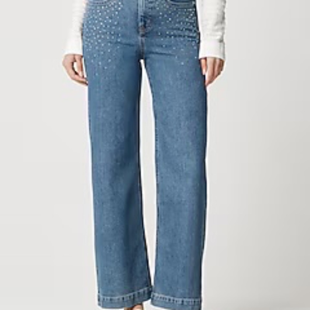Embellished Wide Leg Jean